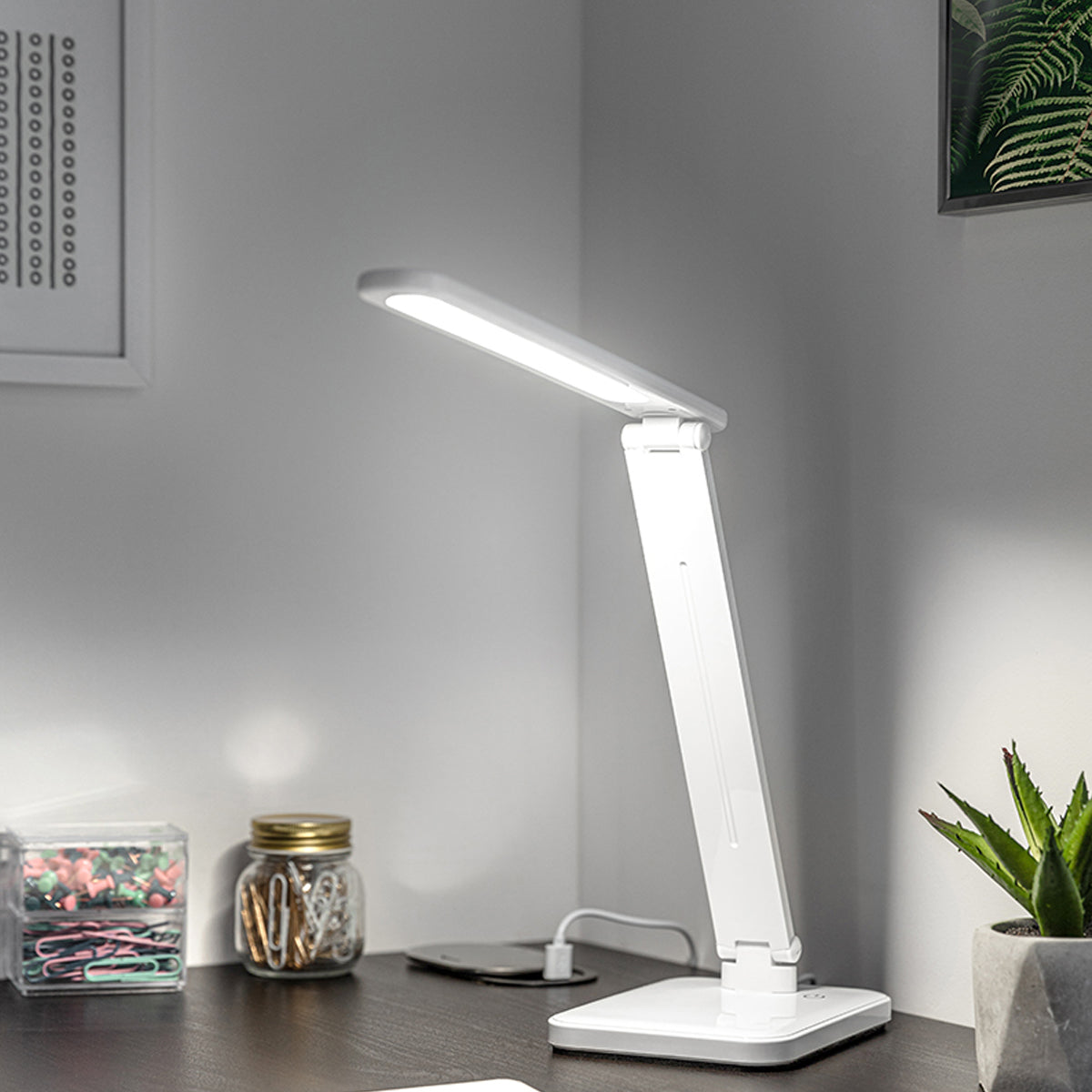CGC IZZY White LED Desk Lamp
