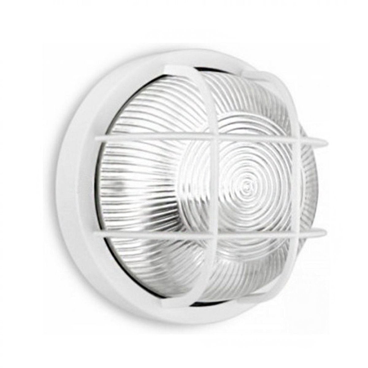 CGC RONNIE White Cage Round Bulkhead Light
