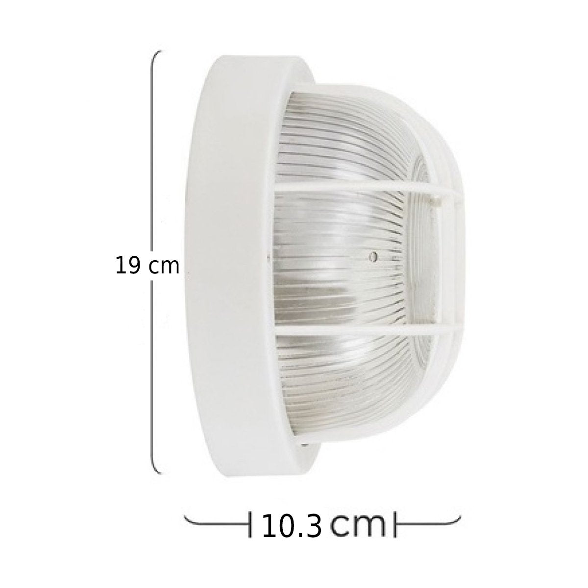 CGC RONNIE White Cage Round Bulkhead Light