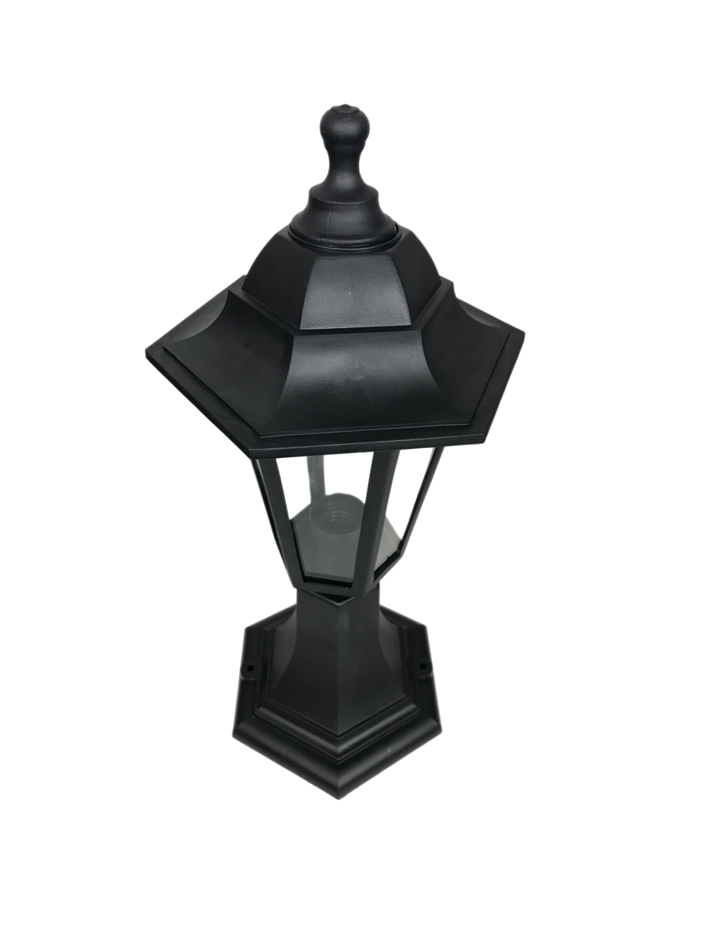 Our Yasmin lantern delivers on style and durability and is a smart choice for your exterior lighting. With its black polycarbonate construction teamed with clear polycarbonate panes, this lantern is hardwearing and rust and weatherproof. Built for life outdoors, it has an IP44 rating which means it can withstand the harshest of weather conditions. For sophisticated yet robust outdoor lighting, our Yasmin black outdoor traditional lantern is a strong contender.