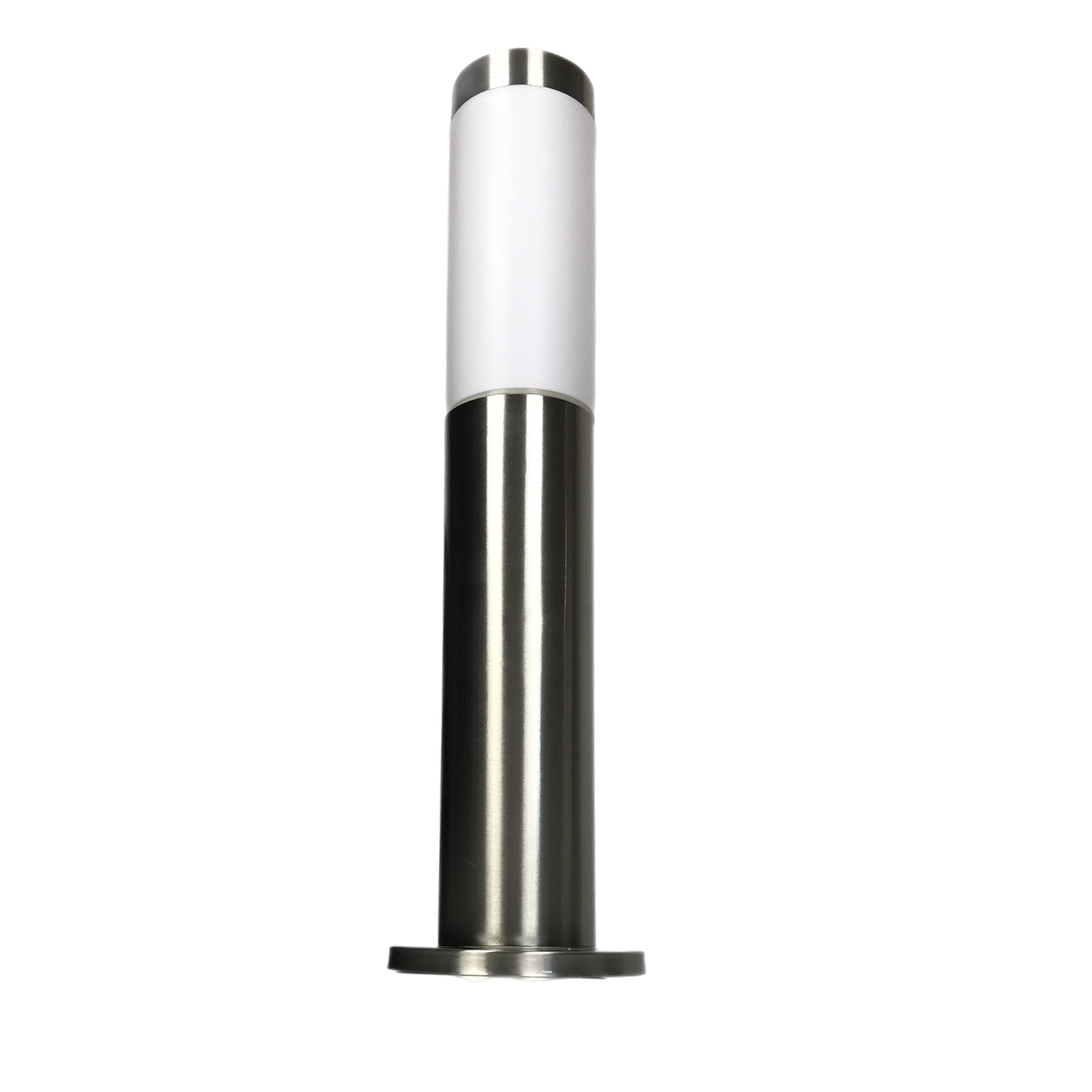 Our Aster 45 cm post light looks great in modern settings. The Aster post light has a simple round design and its stainless steel is complemented by an opal polycarbonate diffuser. This post light is perfect for any outdoor space wanting light and security such as gardens, driveways, workspaces, pubs and hotels.