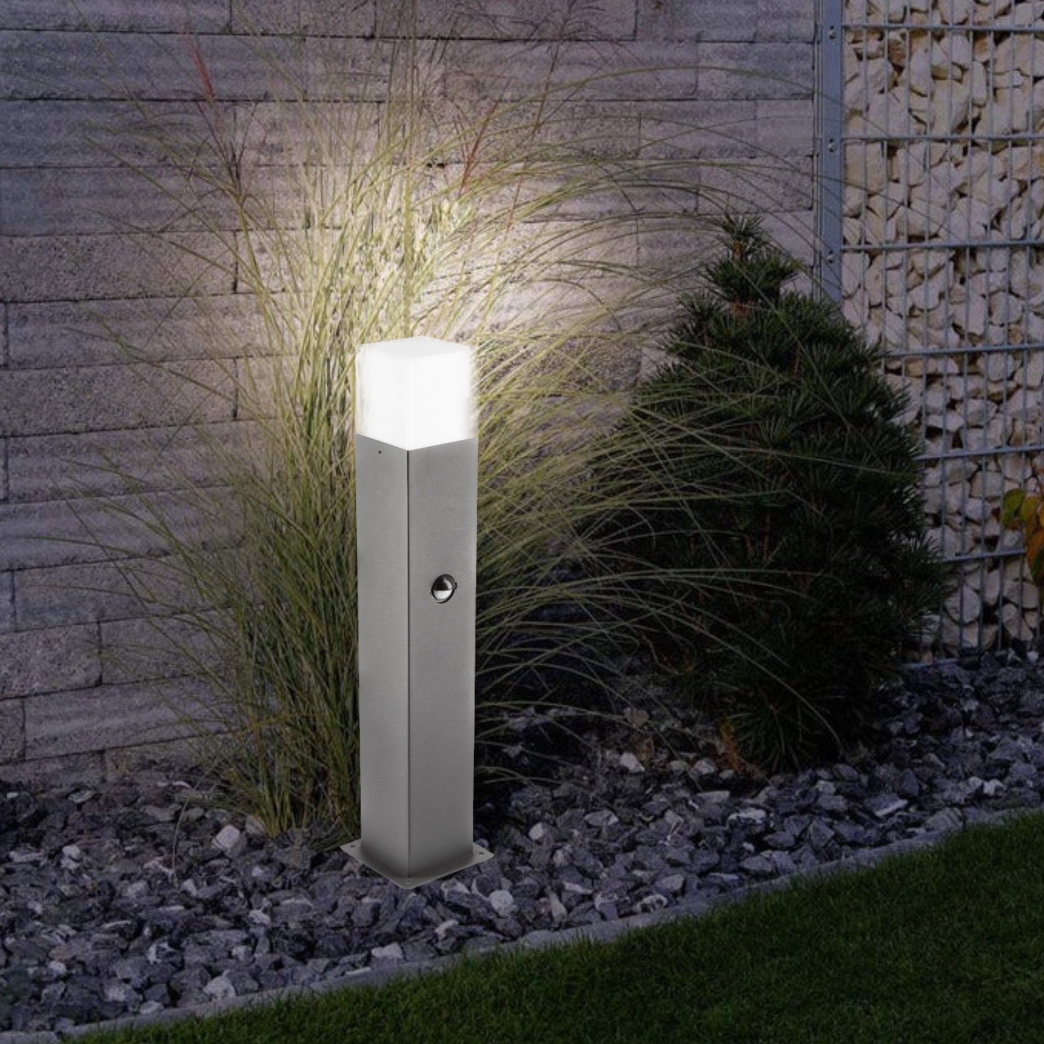 CGC AMARA Dark Grey Anthracite Outdoor Post Light With PIR Motion Sens ...