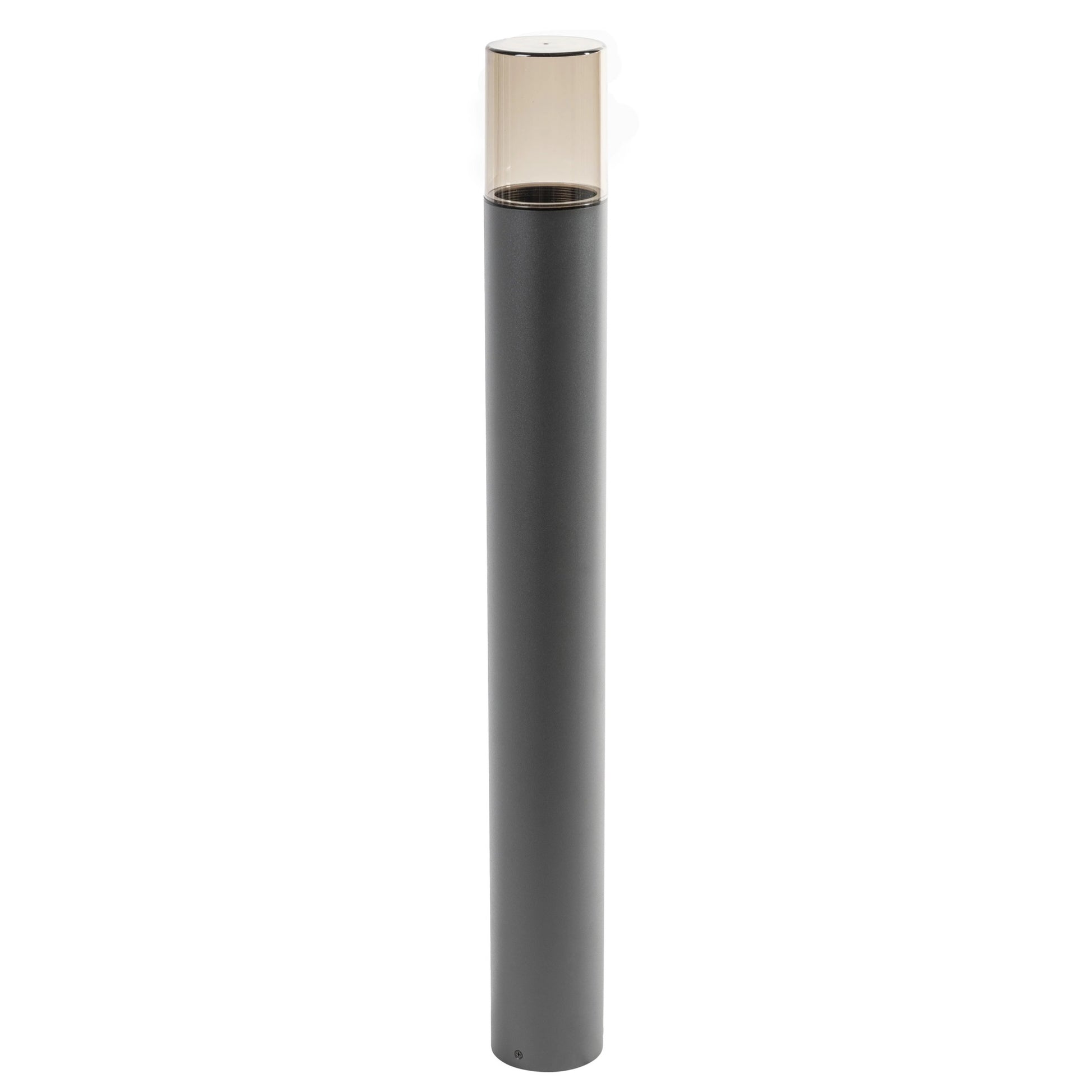 This post light is featured with a smoky diffuser, dark grey finish and ideal for outdoor use. Measuring around 50cm in height, this elegantly designed pillar light blends with either modern or traditional houses. The extended height of this product (compared to our medium dark grey post light) allows it to show off its features better. 