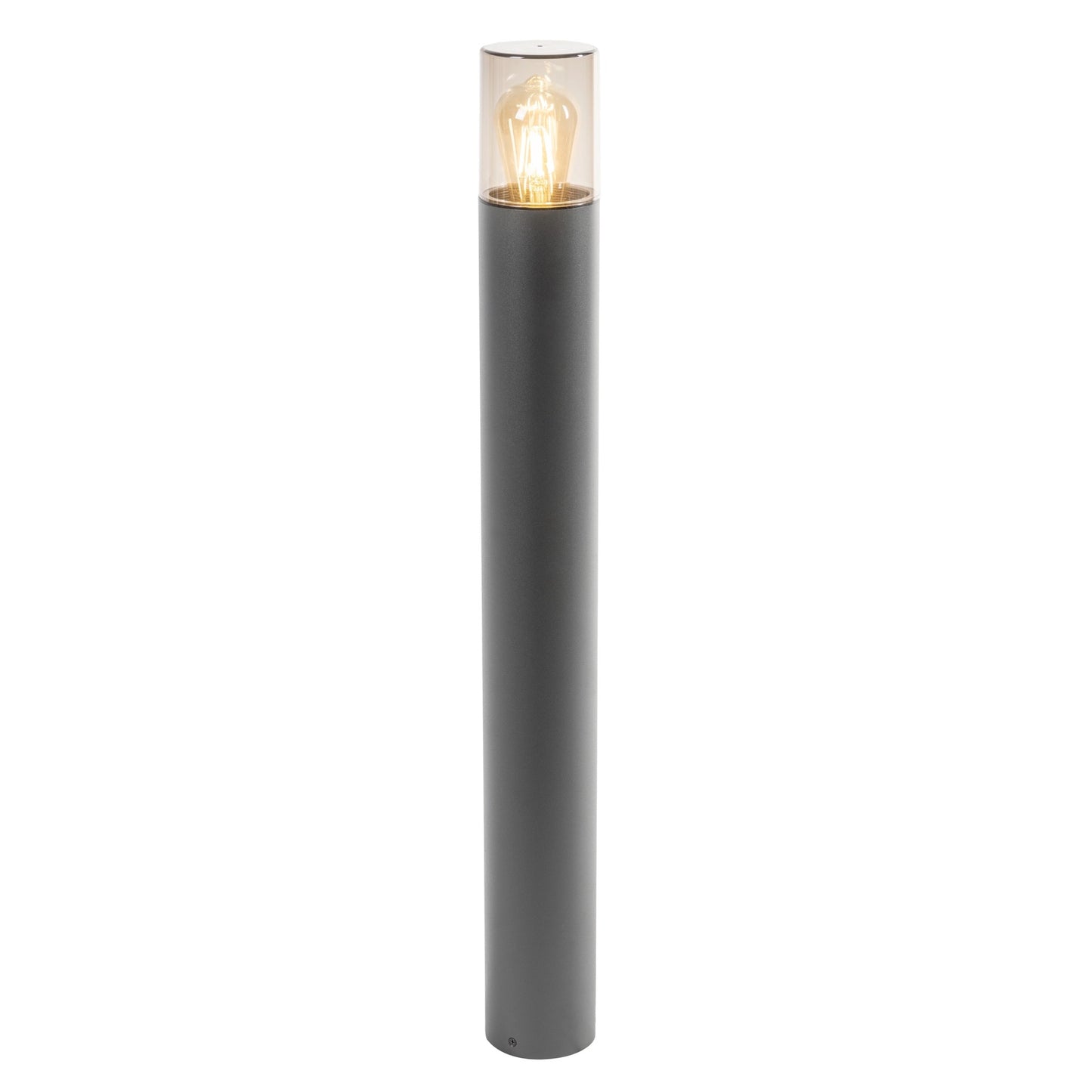 This post light is featured with a smoky diffuser, dark grey finish and ideal for outdoor use. Measuring around 50cm in height, this elegantly designed pillar light blends with either modern or traditional houses. The extended height of this product (compared to our medium dark grey post light) allows it to show off its features better. 