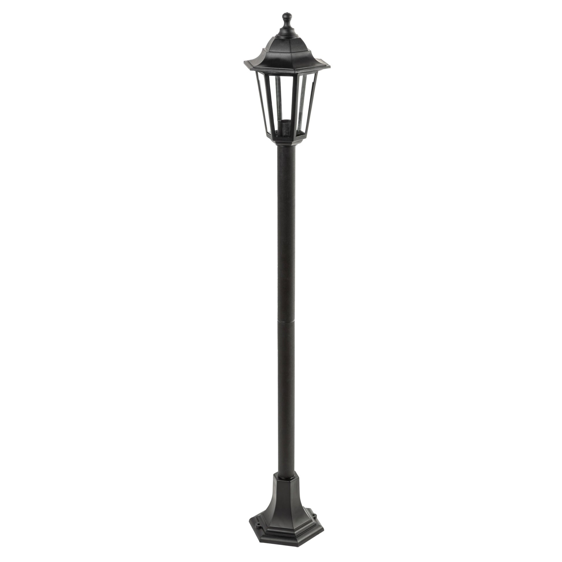 Our Yasmin adjustable lantern delivers on style and durability and is a smart choice for your exterior lighting. With its black polycarbonate construction teamed with clear polycarbonate panes, this lantern is hardwearing and rust and weatherproof. Built for life outdoors, it has an IP44 rating which means it can withstand the harshest of weather conditions. For sophisticated yet robust outdoor lighting, our Yasmin black outdoor traditional lantern is a strong contender.