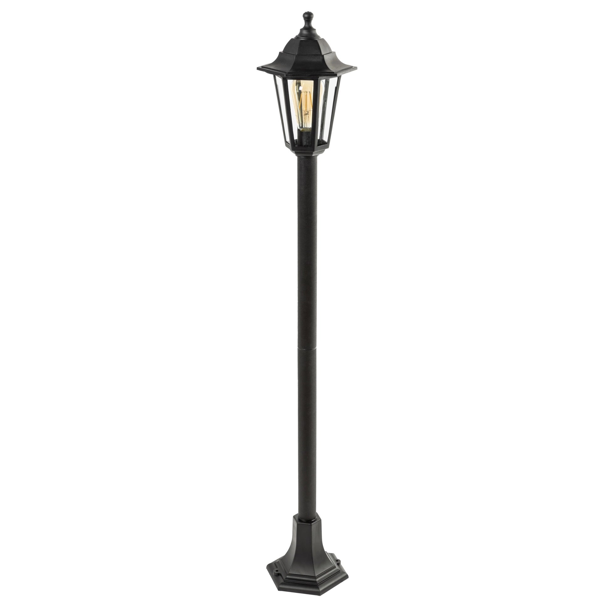 Our Yasmin adjustable lantern delivers on style and durability and is a smart choice for your exterior lighting. With its black polycarbonate construction teamed with clear polycarbonate panes, this lantern is hardwearing and rust and weatherproof. Built for life outdoors, it has an IP44 rating which means it can withstand the harshest of weather conditions. For sophisticated yet robust outdoor lighting, our Yasmin black outdoor traditional lantern is a strong contender.