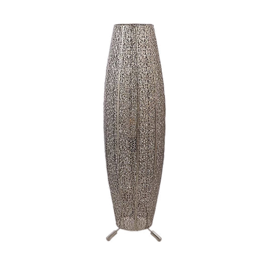 CASA BLANCA Silver Moroccan Decorative Metal Floor Lamp