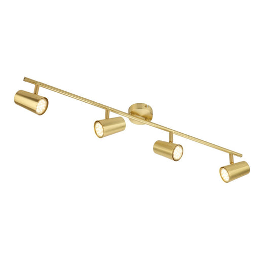 CGC LAYLA Adjustable Satin Brass 4 Spotlight Ceiling Bar