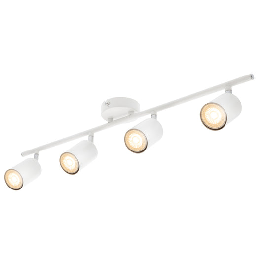 Our Jack 4 Light Spotlight Bar is the perfect addition to your interior lighting arrangements, finished in white it's perfect for adding a sleek lighting design to your room. The modern design features 4 adjustable light heads perfect for lighting your kitchen – ensuring all spaces are efficiently illuminated with a practical task light that can be adjusted to your needs.