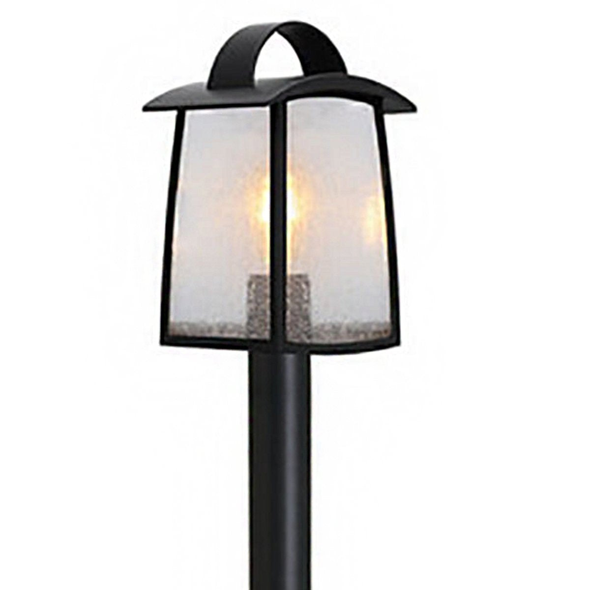 CGC KELSEY Black Post Lantern With Water Glass Diffuser