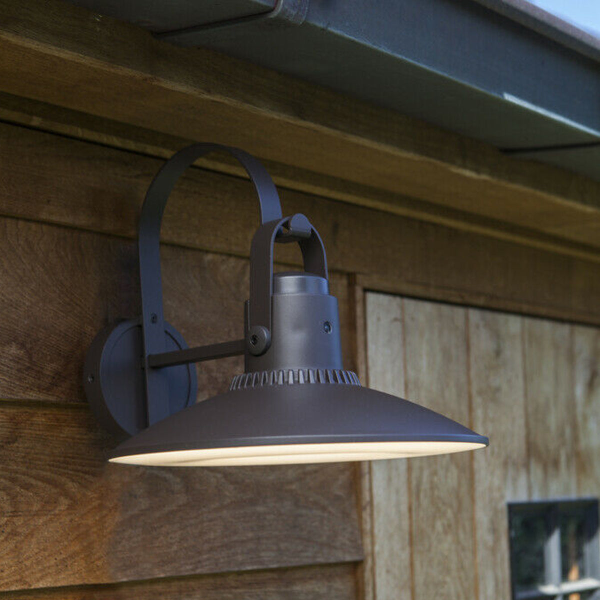 CGC DARLA Dark Grey Fisherman Style Outdoor LED Wall Light With Bluetooth Speaker