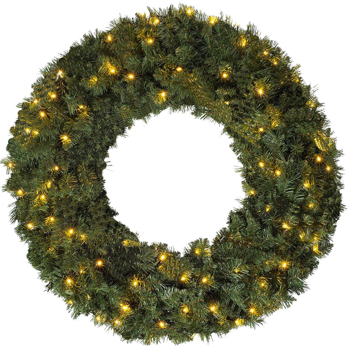 Add a festive touch your home during the holidays with this stylish Christmas wreath which is simplistic and stylish in its design. Our 70cm Christmas wreath features 100 warm white low energy LED lights evenly spaced throughout, which look excellent when lit. Each Christmas wreath features an extremely strong wire frame that supports the crown of foliage and will keep looking fresh and lovely for many years