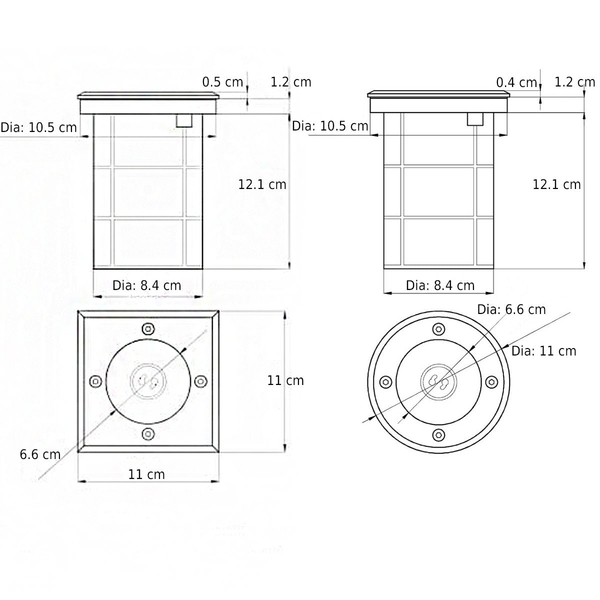 CGC BRIDGET 4 Square Large Stainless Steel Inground Or Decking Lights