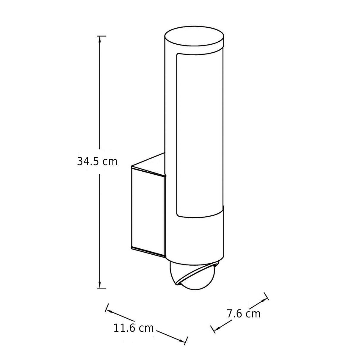 CGC SHELBY Stainless Steel Cylindrical LED Wall Light With Motion Sensor