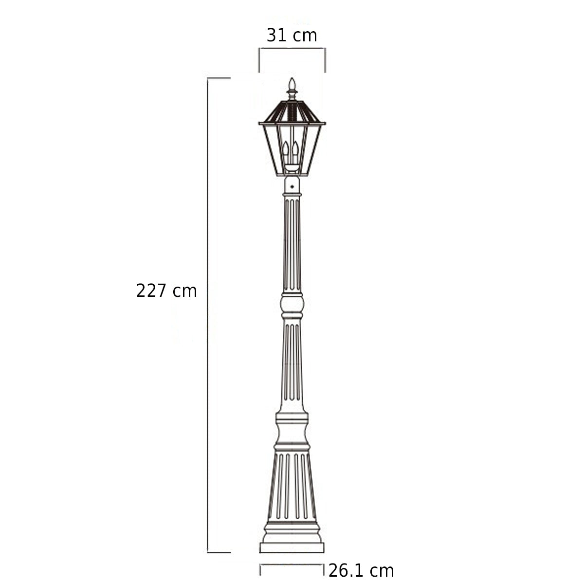 Our London 2.3 metre post combines traditional-design with modern durability for a garden light that won't let you down. Made with high quality robust die cast aluminium in a black finish, with clear glass panes, it will add a beautiful look to your outside spaces. Use it to illuminate front or back gardens, for warm and ambient lighting that welcomes you home, whatever the weather
