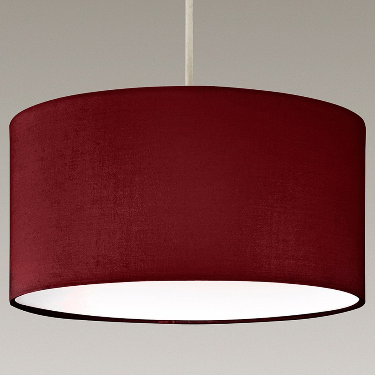 The Lucia is a modern cylinder drum shaped lamp shade in a luxury cotton finish and opal diffuser. This fantastic shade can double up as either a ceiling pendant light shade or table lampshade. Easily fits to your standard ceiling light socket - no wiring required