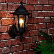 Our Orla black wall mounted traditional outdoor wall lantern light would look perfect in a modern or more traditional home design. Outside wall lights can provide atmospheric light in your garden, at the front door or on the terrace as well as a great security solution. It is designed for durability and longevity with its robust material producing a fully weatherproof and water resistant light fitting.