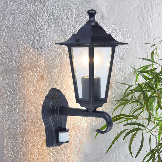 CGC ORLA Black Traditional Style Wall Lantern With Motion Sensor