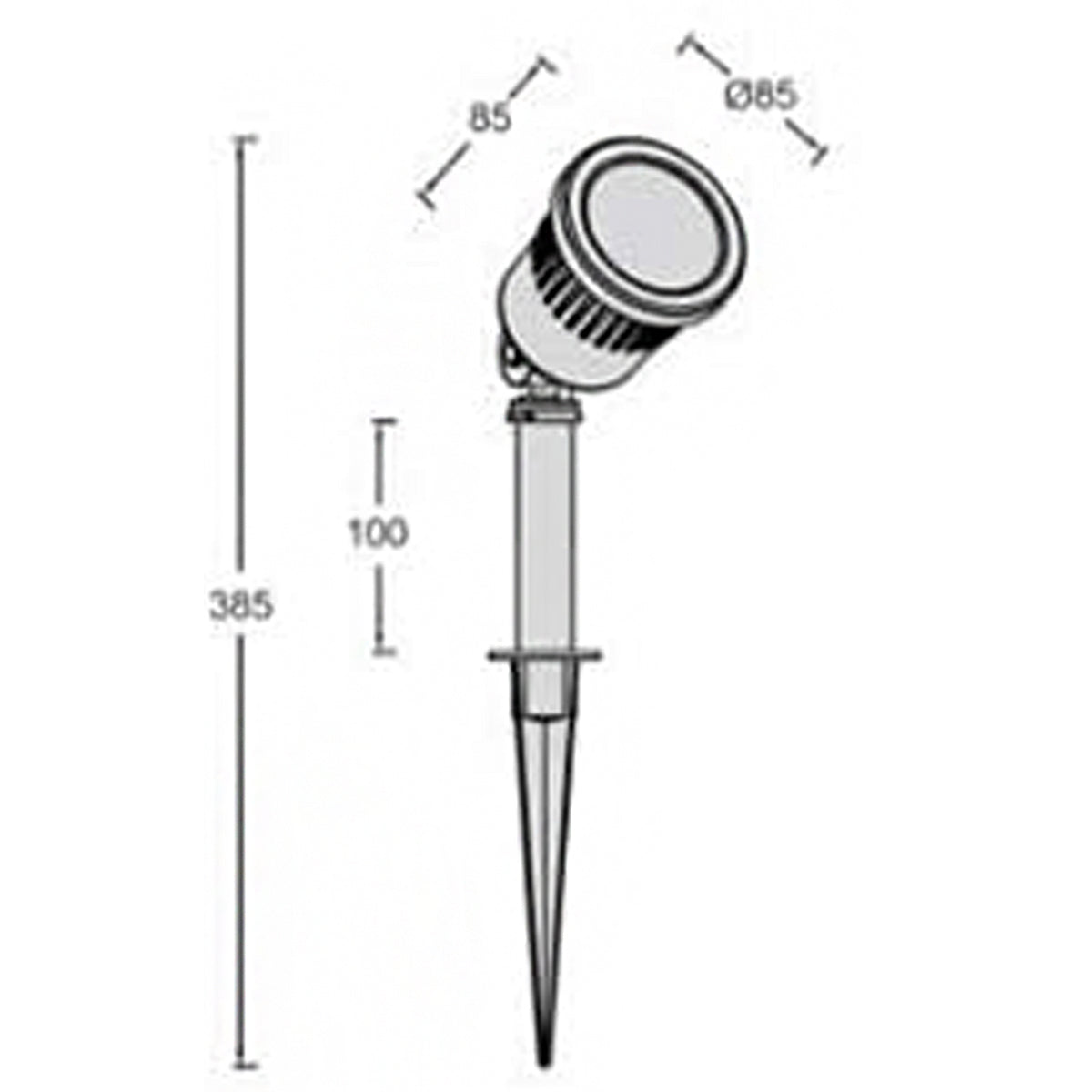 CGC LOGAN Dark Grey Outdoor Garden Spike LED Light