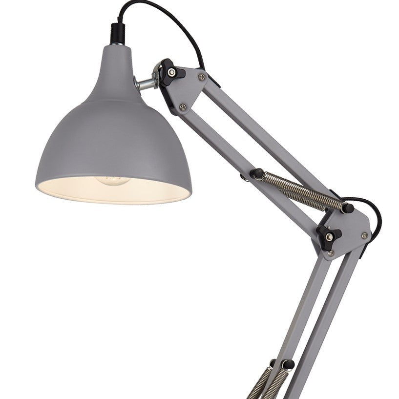 Our Ezra desk lamp is the perfect was to brighten your workspace or to simply add a stylish light solution to your room. It is modern take on the classic task lamp and comes in a soft grey finish. Adjustable to your desired positi