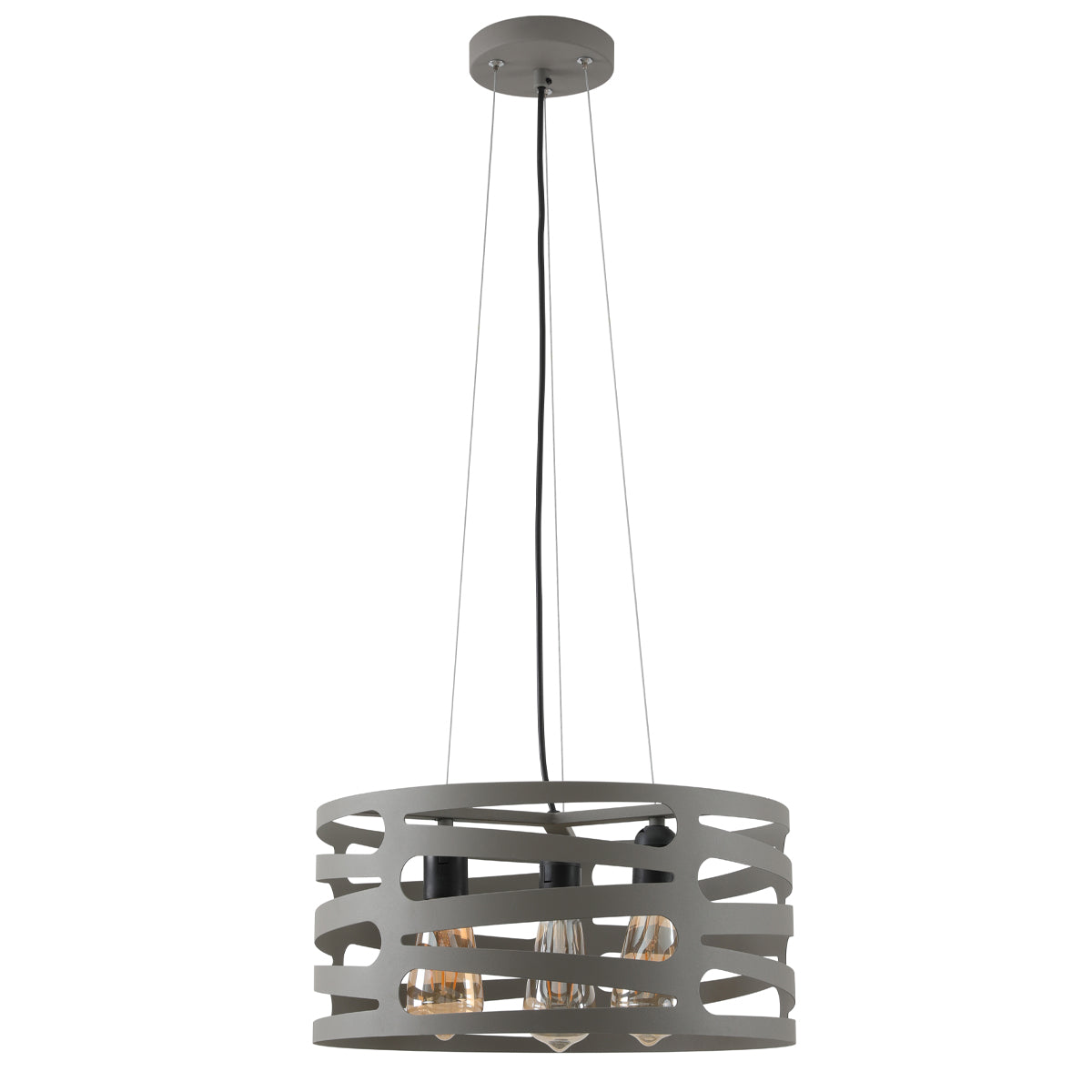 Our Marissa pendant ceiling Light is a strikingly beautiful fitting modern and contemporary in its appearance. This pendant light is constructed from a metal circular shade with laser cut outs and comes complete with a black adjustable cord and matching ceiling rose. When lit this light creates something spectacular as the light shines through the cut out shapes. 