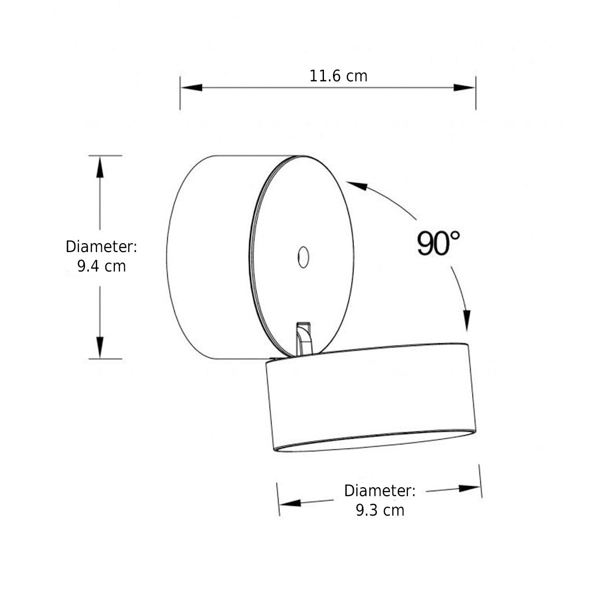 CGC TAYLOR Dark Grey Medium Circular LED Wall Adjustable Spotlight