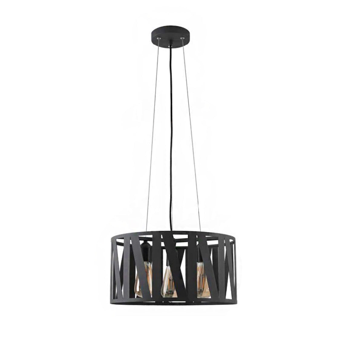 Nikita is a very aesthetic light source for any room lighting. The dark metal struts still let a lot of light through, but at the same time also provide a special effect in the lighting and an impressive play of light and shadow with a very cozy effect