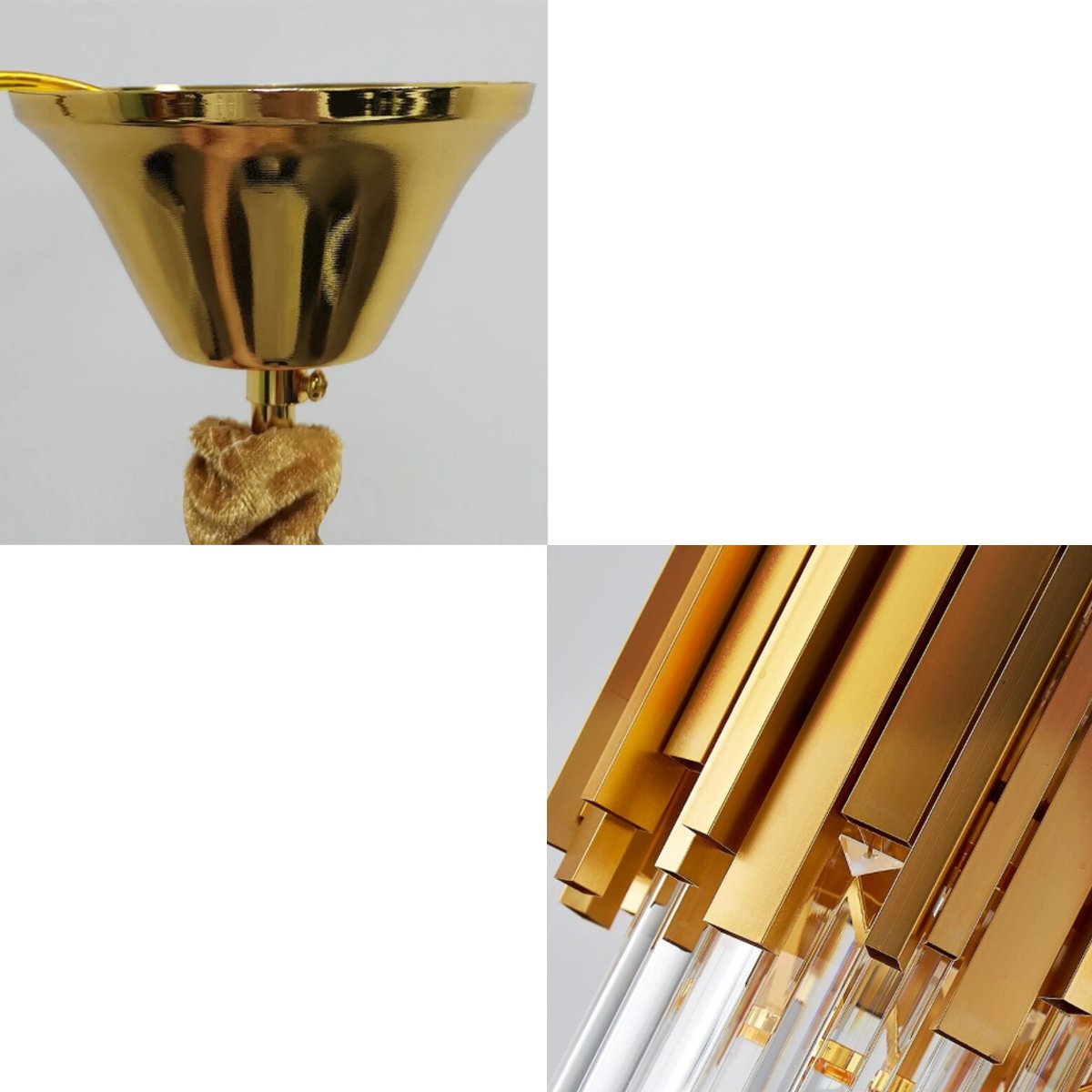 CGC CLEO Polished Gold & Crystal Medium Chandelier