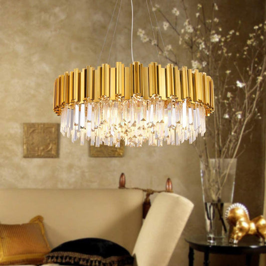 CGC CLEO Polished Gold & Crystal Extra Large Chandelier