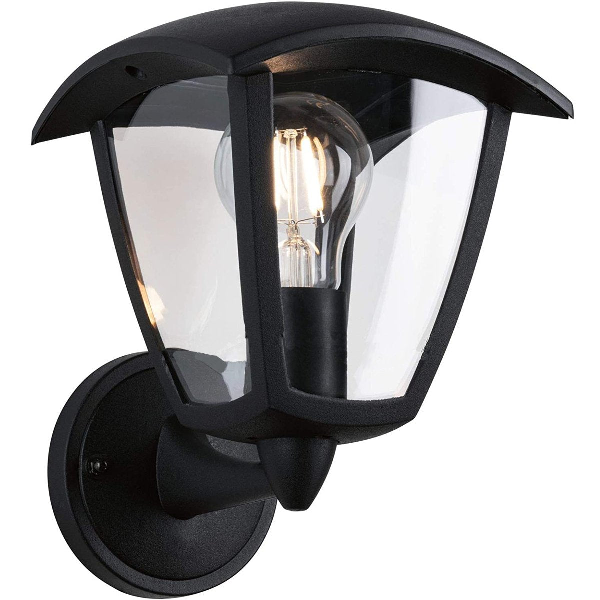 Create a warm welcome with our Violet black up lighter lantern light. With a completely weatherproof polycarbonate diffuser and matte black aluminium frame, this wall light is suitable for permanent installation and is perfect for entrances and dark outdoor spaces.