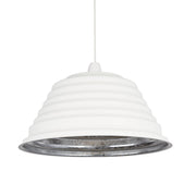 CGC RIBBED White Metal Ribbed Lampshade Easy Fit Pendant Light Shade