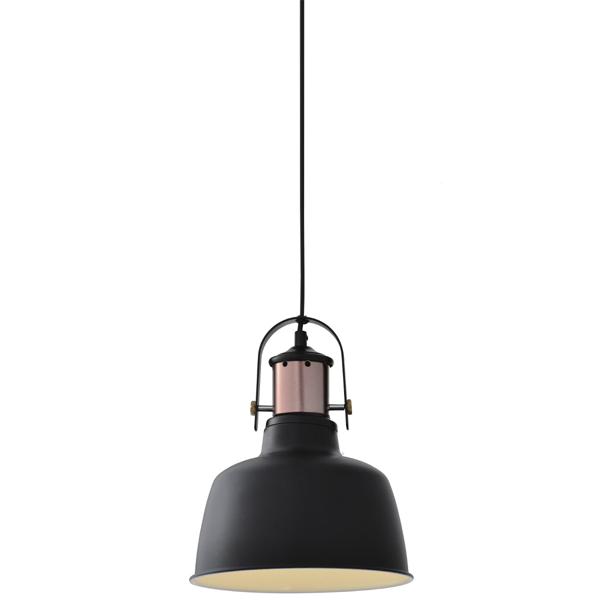 Our Marnie black adjustable dome ceiling pendant light is the perfect addition to any room to add a modern and industrial focal point. The industrial style of this light brings a dark and elegant aesthetic to your interior as the dome shape creates a modern and contemporary appearance. Would look great above a kitchen island or dining table. The height can be adjusted at the time of fitting.