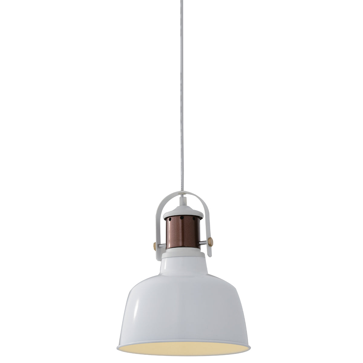 Our Marnie white adjustable dome ceiling pendant light is the perfect addition to any room to add a modern and industrial focal point. The industrial style of this light brings a bright and elegant aesthetic to your interior as the dome shape creates a modern and contemporary appearance. Would look great above a kitchen island or dining table. The height can be adjusted at the time of fitting.