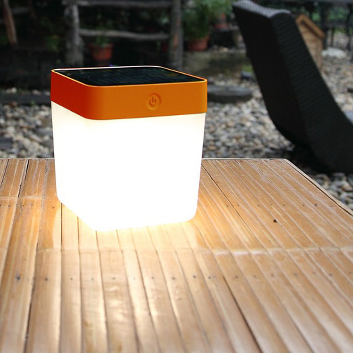 CGC POLLY Orange Table Cube Solar Portable Outdoor Light