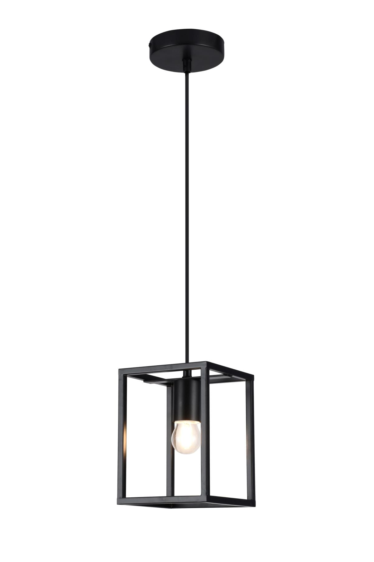 Our Molly pendant light is a stylish addition suitable for every room, its metal black square cage shape creates a beautiful feature on any ceiling. The lamp looks great with a filament light bulb, especially in industrial and modern interiors.