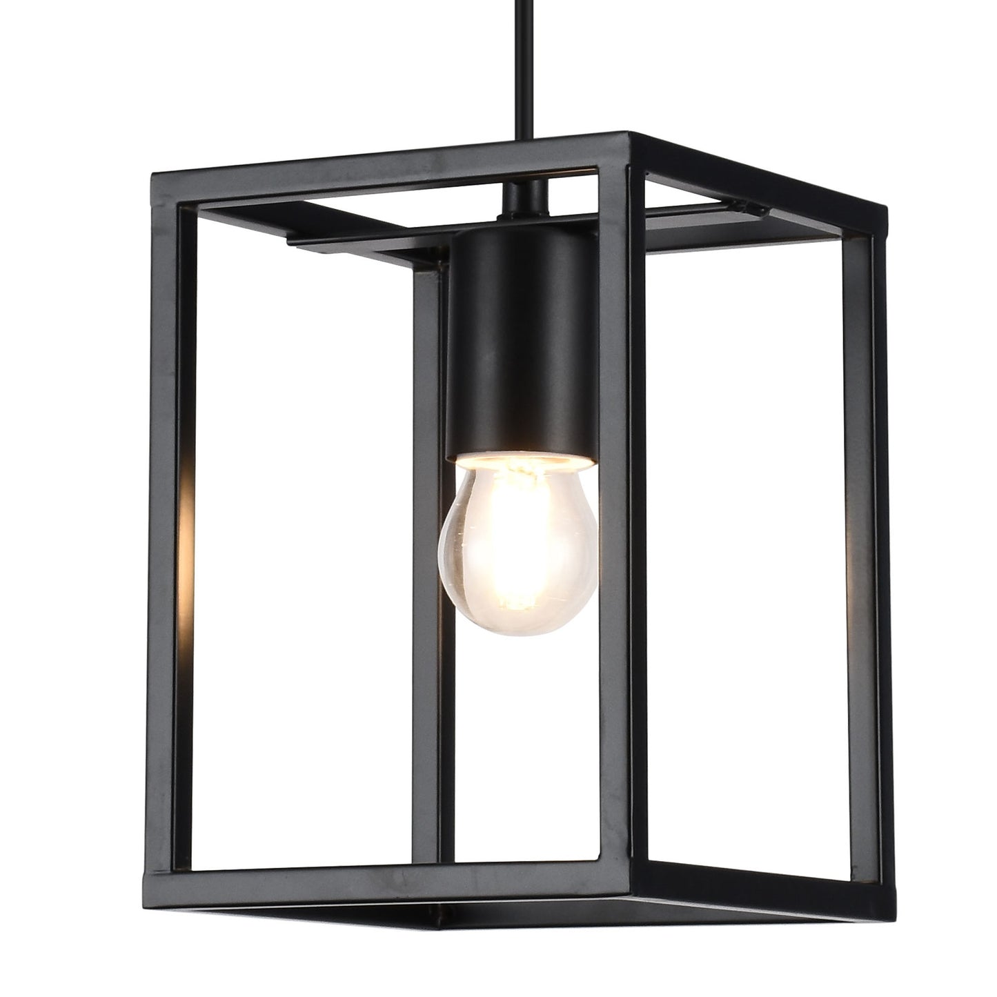 Our Molly pendant light is a stylish addition suitable for every room, its metal black square cage shape creates a beautiful feature on any ceiling. The lamp looks great with a filament light bulb, especially in industrial and modern interiors.
