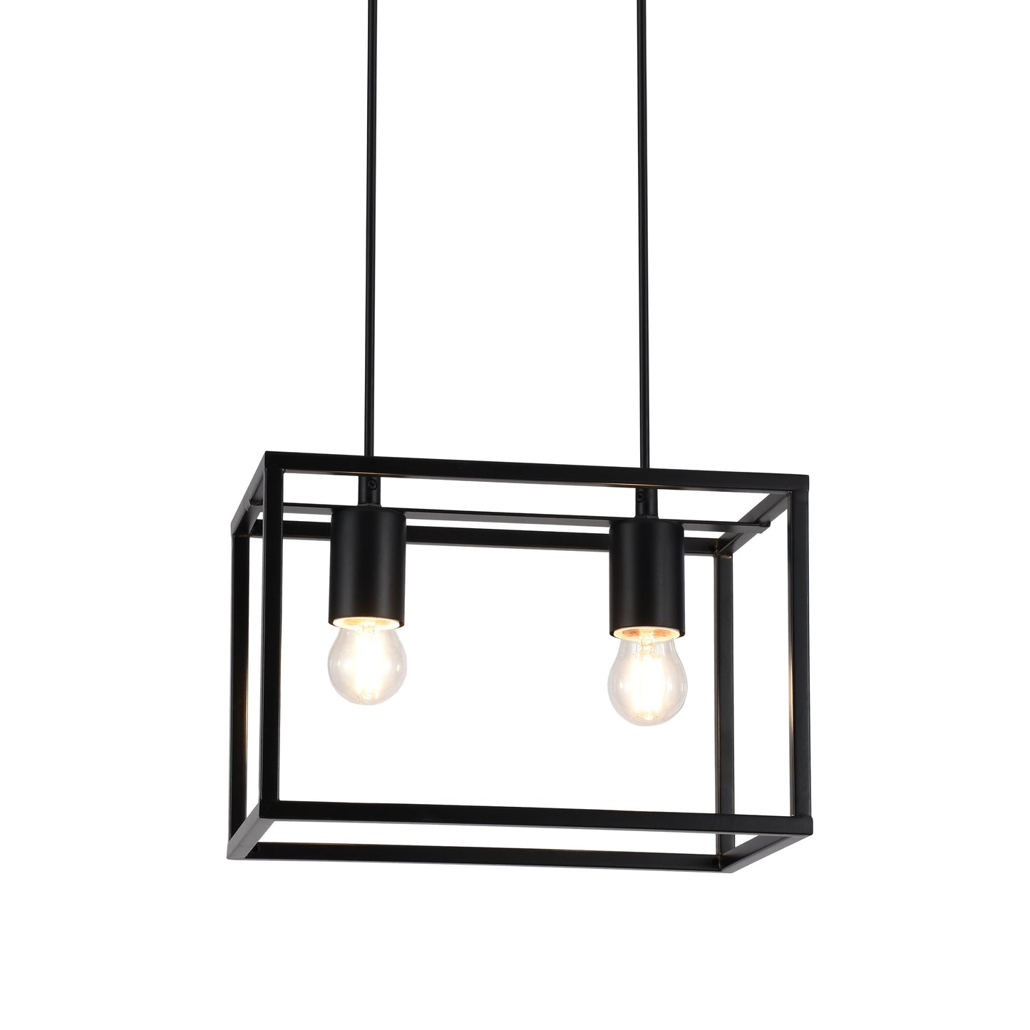  The Molly rectangle ceiling pendant light is a contemporary addition to your home decor. This adjustable black rectangular ceiling pendant light is complimented with 2 light fittings and will add a modern element to any home or commercial property, Would look great positioned over a bar, kitchen island or dining table The adjustable height makes it perfect for any space, helping you customise the lighting to your home or commercial property.