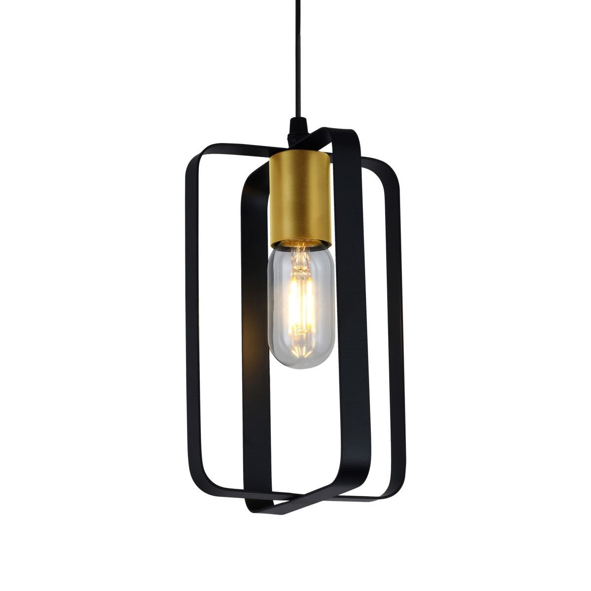 CGC OXALIS Black and Gold Rectangular Metal Pendant Ceiling Light – CGC ...