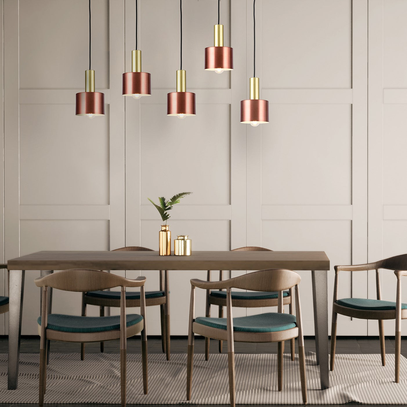 Our Selvia pendant light is a stylish addition suitable for every room, its metal copper  dome shape shade with contrasting gold lamp holder creates an amazing feature on any ceiling. The lamp looks great with a filament light bulb, especially in industrial and modern interiors.