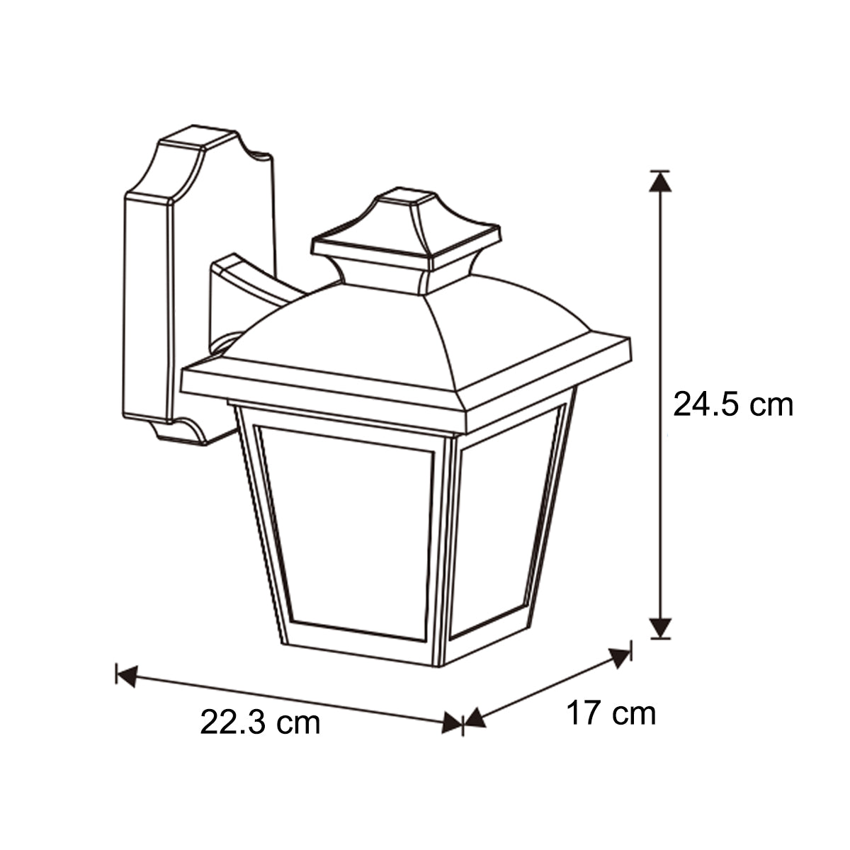 Our Hope lantern wall light delivers on style and durability and is a smart choice for your exterior lighting. With its black polycarbonate construction teamed with polycarbonate panes, this lantern is hardwearing and rust and weatherproof. Built for life outdoors, it has an IP44 rating which means it can withstand the harshest of weather conditions. For sophisticated yet robust outdoor lighting, our Yasmin black outdoor traditional lantern is a strong contender.