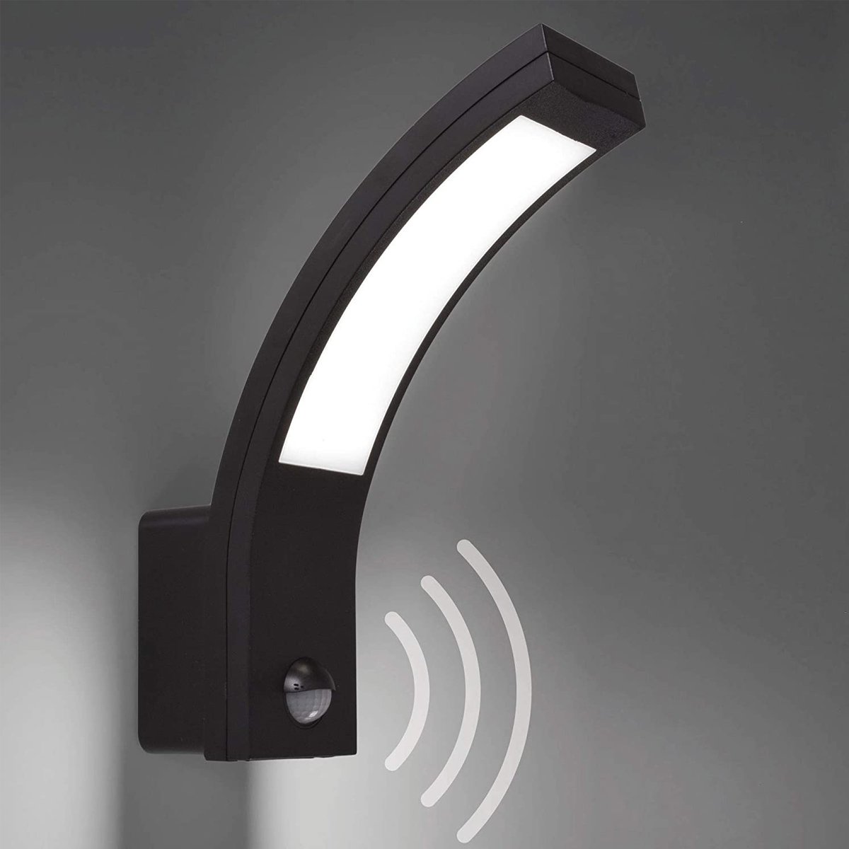 Paris has been designed for use outdoors. It features IP code IP54, which means that the light is protected from dirt and moisture. This LED outdoor wall light is simple and modern in design to create a minimalist light. The LEDs are housed behind an opal white panel made of polycarbonate. Built in motion sensor.