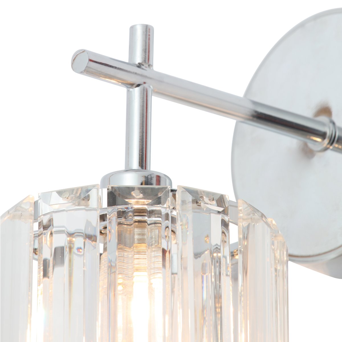 CGC HANNAH Chrome & Prism Crystal Wall Torch Light