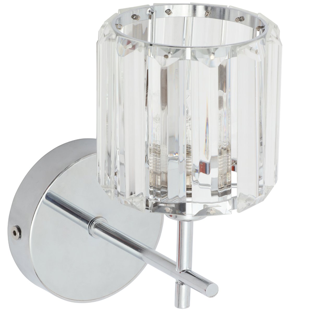 CGC HANNAH Chrome & Prism Crystal Wall Torch Light