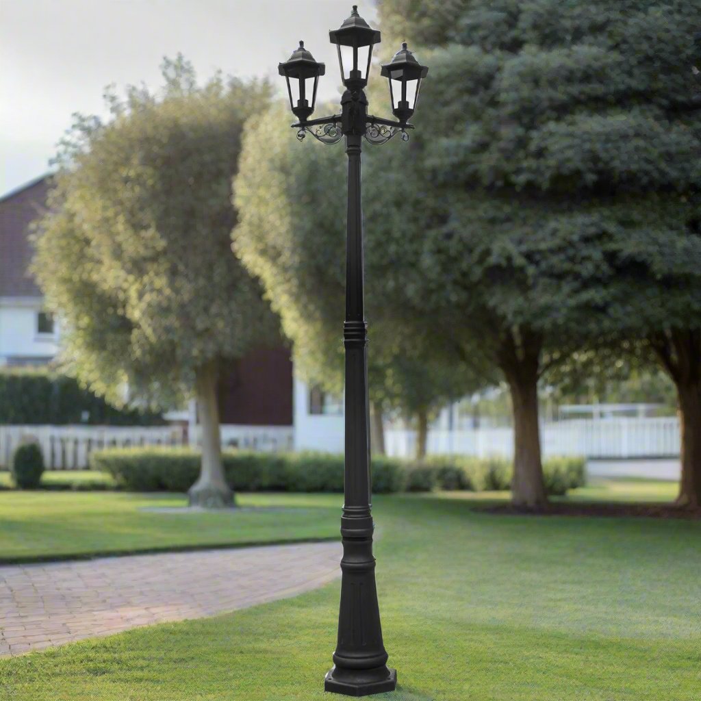 Our Edna triple lantern delivers on style and durability and is a smart choice for your exterior lighting. With its black polycarbonate construction teamed with clear polycarbonate panes, this lantern is hardwearing and rust and weatherproof. Built for life outdoors, it has an IP44 rating which means it can withstand the harshest of weather conditions. For sophisticated yet robust outdoor lighting