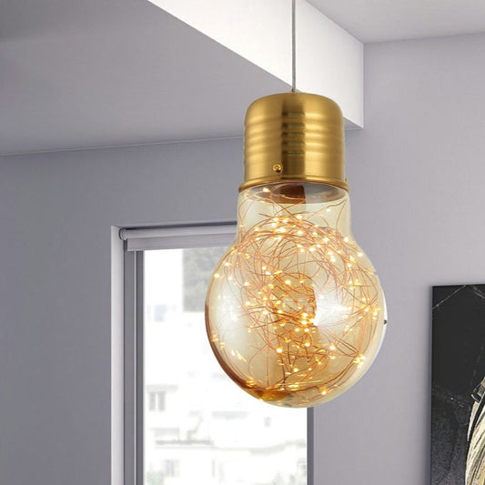 CGC PIPER Large Gold LED Pendant Light Bulb