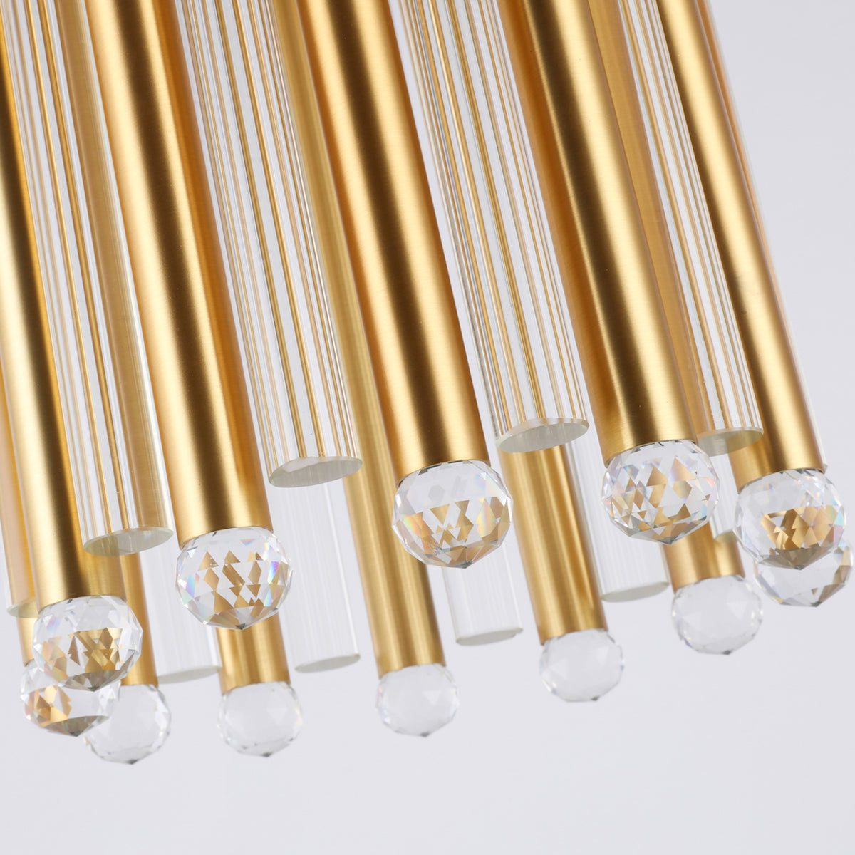 CGC LYDIA Gold & Crystal Pipe Pendant Light