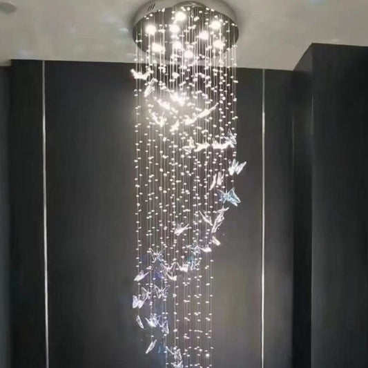 CGC BUTTERFLY Large Butterfly Crystal Luxury Ceiling Light Pendant Chandelier