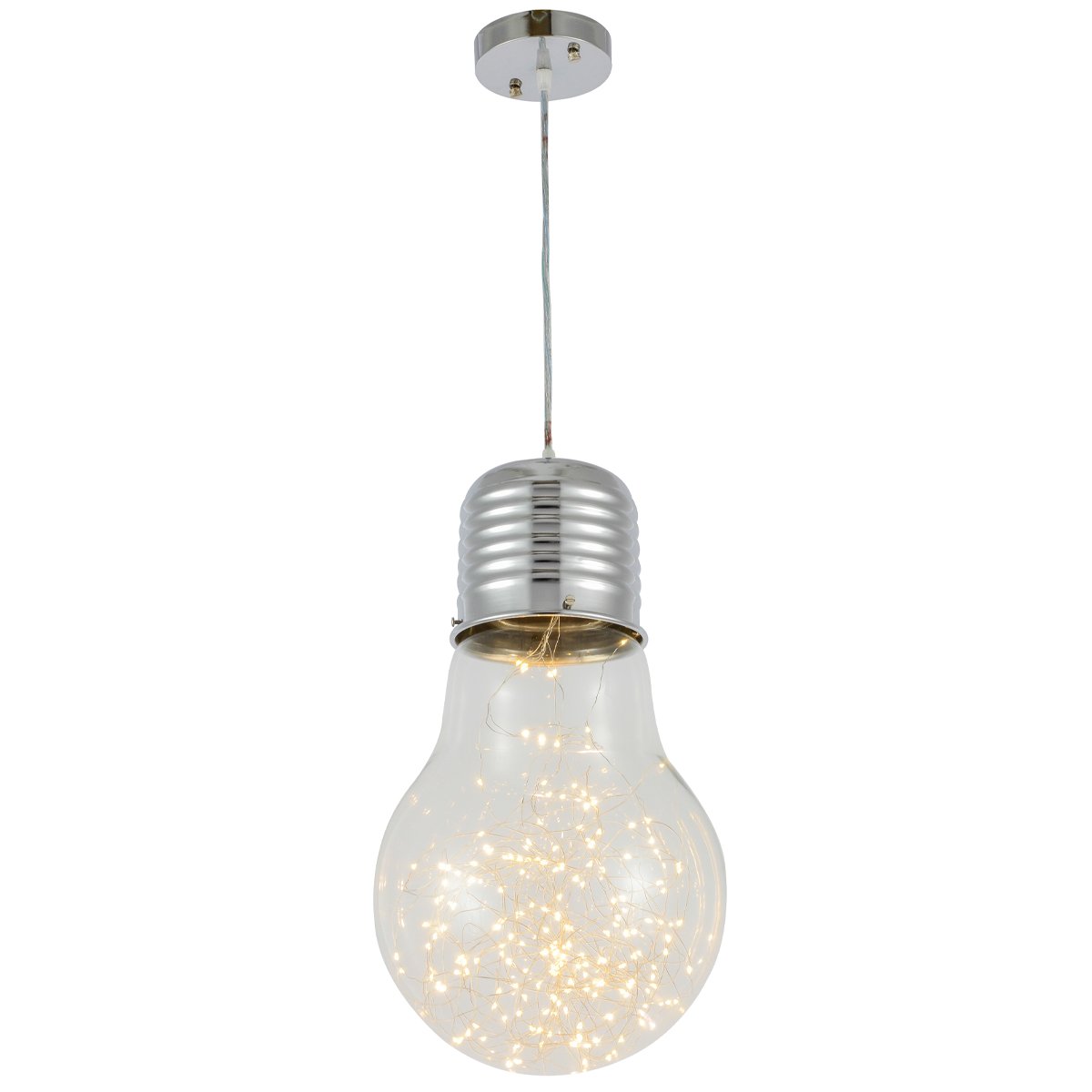 CGC PIPER Extra Large Silver LED Pendant Light Bulb