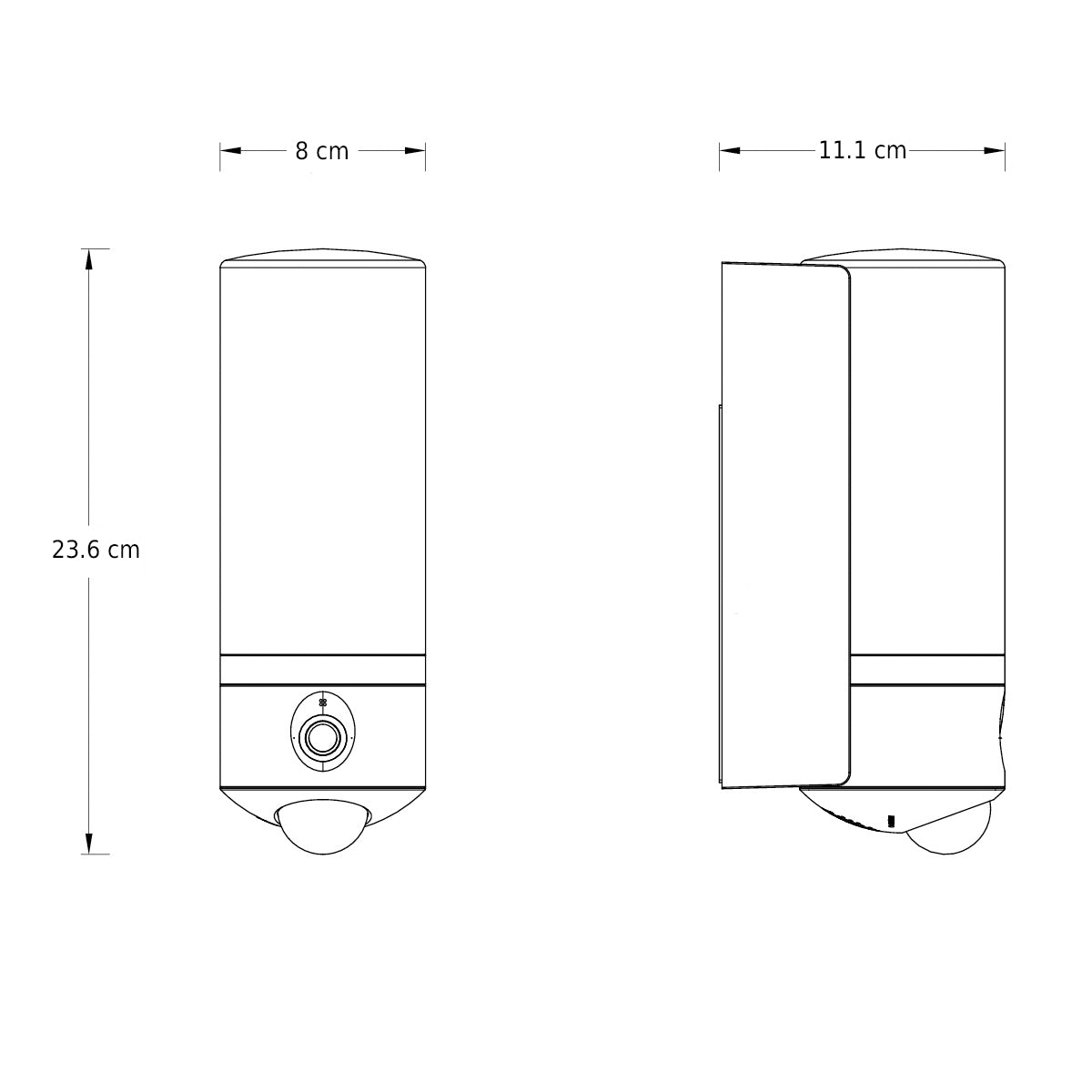 CGC VANESSA Dark Grey Cylindrical Camera & LED Wall Light With App Control