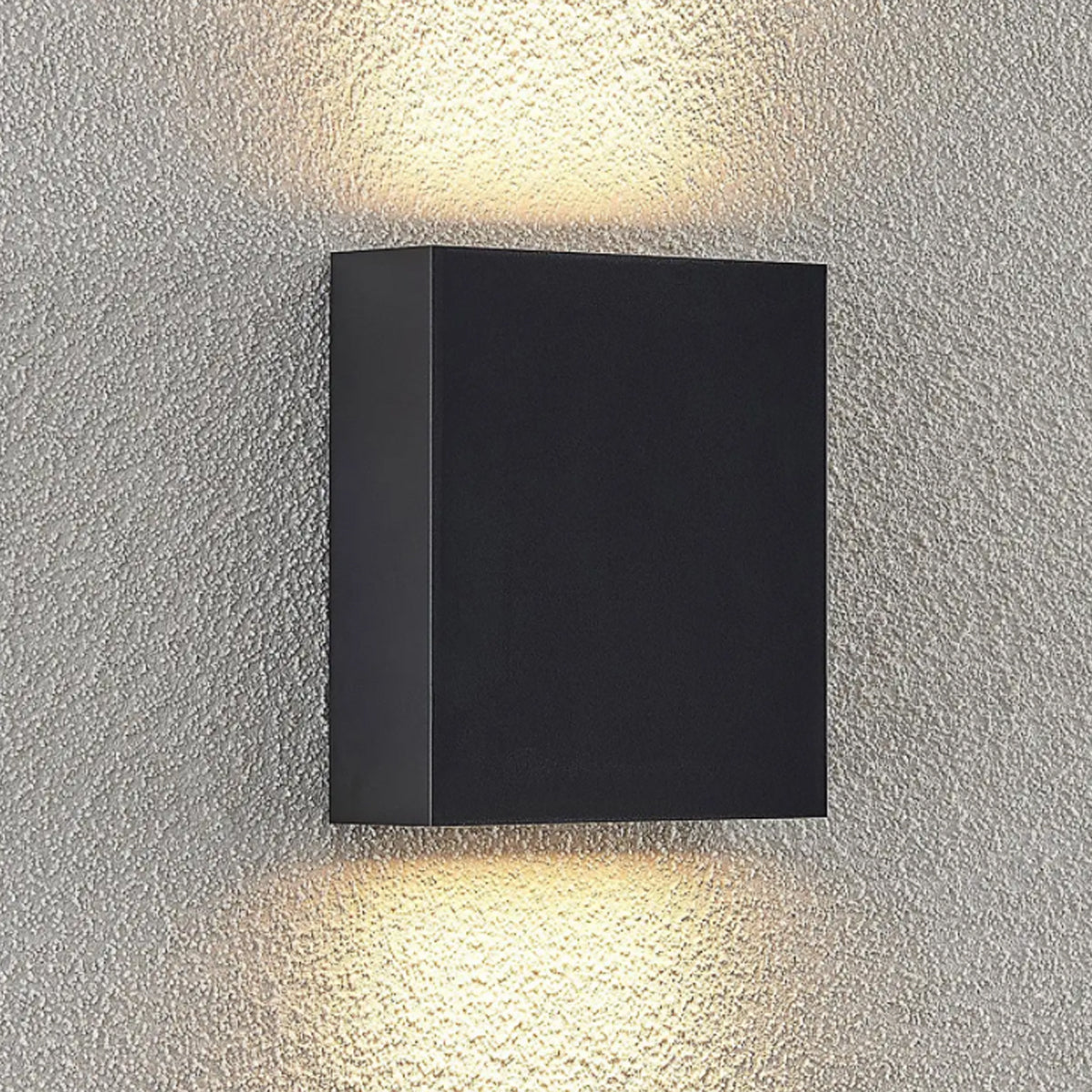 Our Sian dark grey anthracite outdoor wall mounted rectangle outdoor light would look perfect in a modern or more traditional home design. Outside wall lights can provide atmospheric light in your garden, at the front door or on the terrace as well as a great security solution. It is designed for durability and longevity with its robust material producing a fully weatherproof and water resistant light fitting.